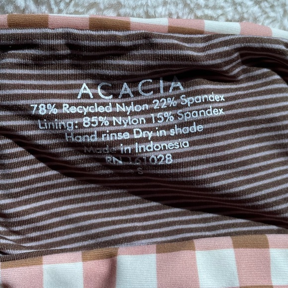 Acacia bikini bottom, size S. Gingham / check design with ribbon ties at sides. - Picture 2 of 4